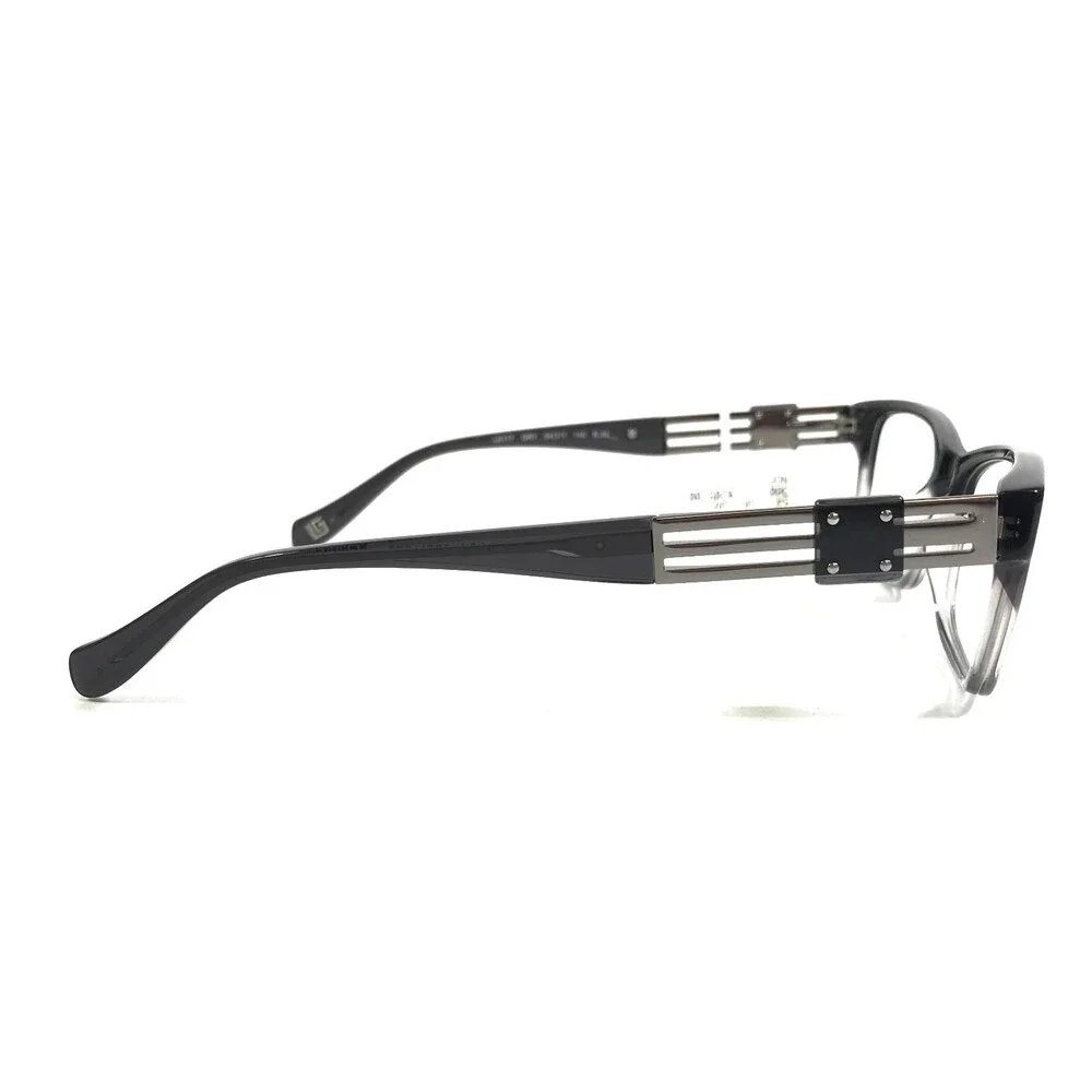 Tura by Lara Spencer Eyeglasses Frames LS117 GRY Gray Black Rectangle 54-17-140